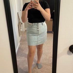 Uniqlo denim button up skirt